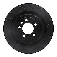 633-11023R Drilled/Slotted Brake Rotor [Black], Fits Select Land Rover, Position: Rear Right