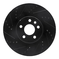 633-11025L Drilled/Slotted Brake Rotor [Black], 2015-2019 Multiple Makes/Models, Position: Front Left