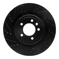 633-11026L Drilled/Slotted Brake Rotor [Black], Fits Select Land Rover, Position: Rear Left