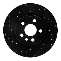 633-11027L Drilled/Slotted Brake Rotor [Black], 2015-2020 Multiple Makes/Models, Position: Rear Left