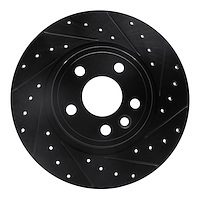 633-11027R Drilled/Slotted Brake Rotor [Black], 2015-2020 Multiple Makes/Models, Position: Rear Right