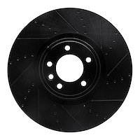 633-11029R Drilled/Slotted Brake Rotor [Black], Fits Select Land Rover, Position: Front Right