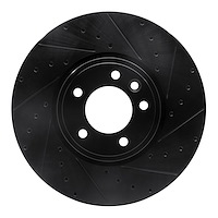 633-11030R Drilled/Slotted Brake Rotor [Black], 2018-2020 Land Rover, Position: Front Right