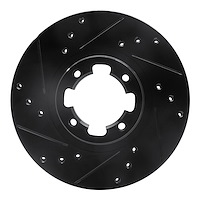 633-13000L Drilled/Slotted Brake Rotor [Black], 1985-1994 Subaru, Position: Front Left