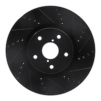 633-13016R Drilled/Slotted Brake Rotor [Black], 2005-2020 Subaru, Position: Front Right