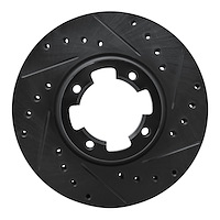 633-13031R Drilled/Slotted Brake Rotor [Black], 1983-1989 Subaru, Position: Front Right