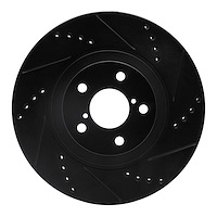 633-13034R Drilled/Slotted Brake Rotor [Black], Fits Select Multiple Makes/Models, Position: Front Right