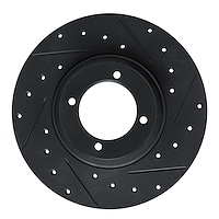 633-14000R Drilled/Slotted Brake Rotor [Black], 1961-1976 Multiple Makes/Models, Position: Front Right