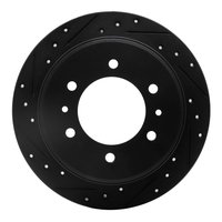 633-16001L Drilled/Slotted Brake Rotor [Black], 1975-1979 Alfa Romeo, Position: Rear Left