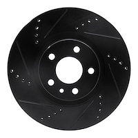 633-16006L Drilled/Slotted Brake Rotor [Black], 1991-2020 Multiple Makes/Models, Position: Front Left