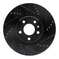 633-16006R Drilled/Slotted Brake Rotor [Black], 1991-2020 Multiple Makes/Models, Position: Front Right