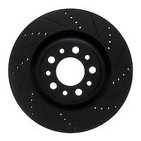633-16013R Drilled/Slotted Brake Rotor [Black], Fits Select Alfa Romeo, Position: Rear Right