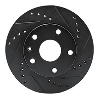 633-18001R Drilled/Slotted Brake Rotor [Black], 1999-2002 GM, Position: Front Right
