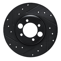 633-20000L Drilled/Slotted Brake Rotor [Black], 1962-1987 Jaguar, Position: Rear Left