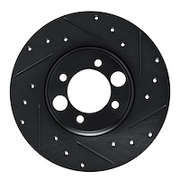 633-20000R Drilled/Slotted Brake Rotor [Black], 1962-1987 Jaguar, Position: Rear Right