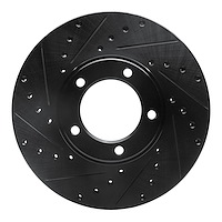 633-20001L Drilled/Slotted Brake Rotor [Black], 1971-1997 Jaguar, Position: Front Left
