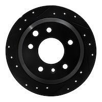 633-20004L Drilled/Slotted Brake Rotor [Black], 1986-1989 Jaguar, Position: Rear Left