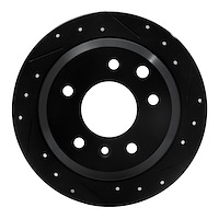 633-20004R Drilled/Slotted Brake Rotor [Black], 1986-1989 Jaguar, Position: Rear Right