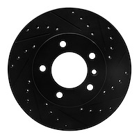 633-20006R Drilled/Slotted Brake Rotor [Black], 1990-1997 Jaguar, Position: Front Right