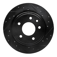 633-20009R Drilled/Slotted Brake Rotor [Black], 1995-2006 Jaguar, Position: Rear Right
