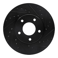 633-20010R Drilled/Slotted Brake Rotor [Black], 1997-2003 Jaguar, Position: Front Right