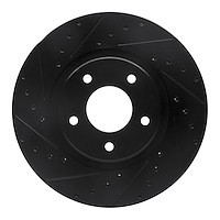 633-20011L Drilled/Slotted Brake Rotor [Black], 1998-2006 Jaguar, Position: Front Left