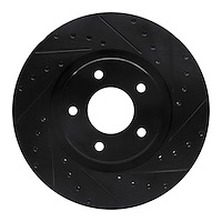 633-20011R Drilled/Slotted Brake Rotor [Black], 1998-2006 Jaguar, Position: Front Right