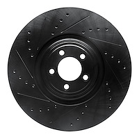 633-20026L Drilled/Slotted Brake Rotor [Black], Fits Select Jaguar, Position: Front Left
