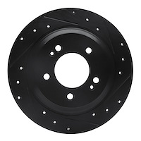 633-21014R Drilled/Slotted Brake Rotor [Black], Fits Select Kia/Hyundai/Genesis, Position: Rear Right