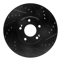 633-21031R Drilled/Slotted Brake Rotor [Black], 2015-2021 Kia/Hyundai/Genesis, Position: Front Right