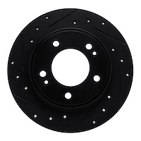 633-21034L Drilled/Slotted Brake Rotor [Black], Fits Select Kia/Hyundai/Genesis, Position: Rear Left