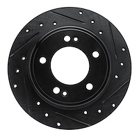 633-21034R Drilled/Slotted Brake Rotor [Black], Fits Select Kia/Hyundai/Genesis, Position: Rear Right