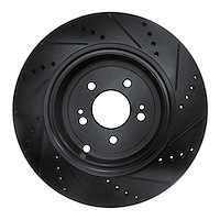 633-21039L Drilled/Slotted Brake Rotor [Black], Fits Select Kia/Hyundai/Genesis, Position: Rear Left