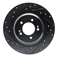 633-21049L Drilled/Slotted Brake Rotor [Black], Fits Select Kia/Hyundai/Genesis, Position: Rear Left