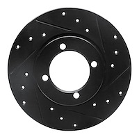 633-22000R Drilled/Slotted Brake Rotor [Black], 1967-1974 Opel, Position: Front Right