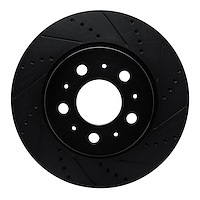 633-26002R Drilled/Slotted Brake Rotor [Black], Fits Select Tesla, Position: Front Right