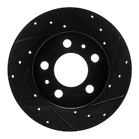 633-27000R Drilled/Slotted Brake Rotor [Black], 1967-1972 Volvo, Position: Front Right