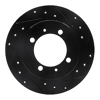 633-27027R Drilled/Slotted Brake Rotor [Black], 2000-2007 Multiple Makes/Models, Position: Rear Right