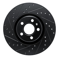 633-27059L Drilled/Slotted Brake Rotor [Black], Fits Select Volvo, Position: Front Left