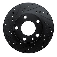 633-31007L Drilled/Slotted Brake Rotor [Black], 1976-1982 BMW, Position: Front Left