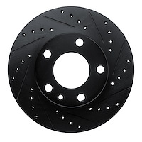 633-31007R Drilled/Slotted Brake Rotor [Black], 1976-1982 BMW, Position: Front Right