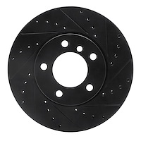 633-31067R Drilled/Slotted Brake Rotor [Black], 2006-2013 BMW, Position: Front Right