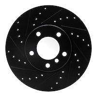 633-31089L Drilled/Slotted Brake Rotor [Black], 2007-2021 BMW, Position: Front Left