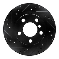 633-31111L Drilled/Slotted Brake Rotor [Black], 2012-2021 BMW, Position: Rear Left