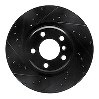 633-31113L Drilled/Slotted Brake Rotor [Black], 2012-2020 BMW, Position: Rear Left