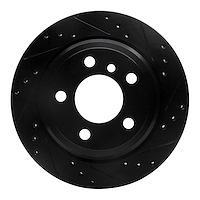 633-31117R Drilled/Slotted Brake Rotor [Black], 2013-2020 BMW, Position: Rear Right