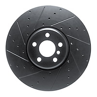 633-31132D Drilled/Slotted Brake Rotor [Black], Fits Select BMW, Position: Left Front