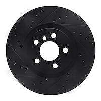 633-31157L Drilled/Slotted Brake Rotor [Black], Fits Select Multiple Makes/Models, Position: Front Left