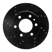 633-40043L Drilled/Slotted Brake Rotor [Black], Fits Select Multiple Makes/Models, Position: Fr Left,Front Left