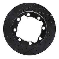 633-40052L Drilled/Slotted Brake Rotor [Black], 1992-2000 Multiple Makes/Models, Position: Front Left